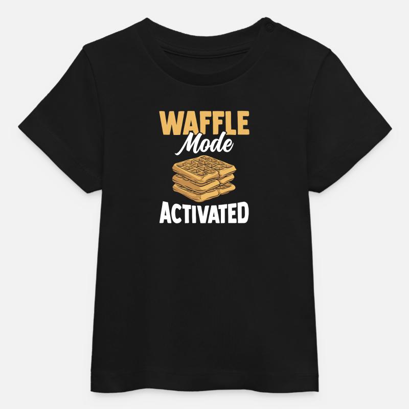 Petit-déjeuner pâtissier activé par le mode gaufre - T-shirt bébé bio Stanley/Stella - noir