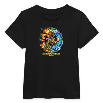 Chimère élémentaire | Dragon des 3 éléments - T-shirt bébé bio Stanley/Stella - noir - Devant