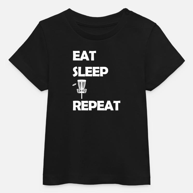 Eat Sleep Disc Golf Répéter Disc Golf Tendance Sport - T-shirt bébé bio Stanley/Stella - noir