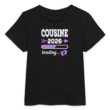 Cousine 2026 Loading Schwangerschaft Geschenkidee - Baby Organic T-Shirt Baby Creator von Stanley/Stella - Schwarz - Vorne