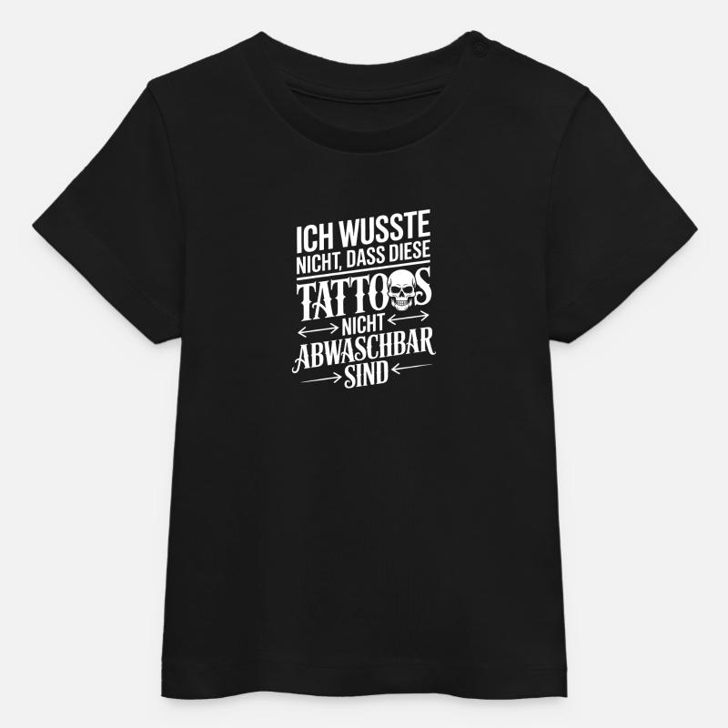 Tatouages non lavables : Déclaration - T-shirt bébé bio Stanley/Stella - noir