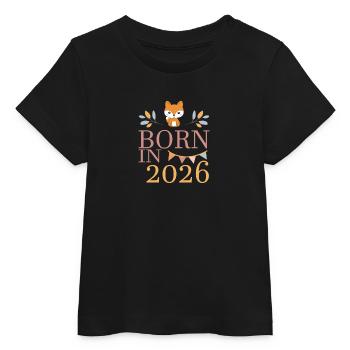 Baby født i 2026 Født i 2026 Sød ræv - Stanley/Stella baby t-shirt økologisk - sort - Foran