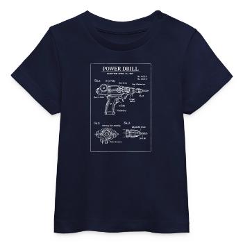 Patent-Bauplan für den Bohrer - Baby Organic T-Shirt Baby Creator von Stanley/Stella - Navy - Vorne