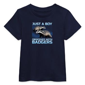 Funny Animal Badger - Baby Organic T-shirt by Stanley/Stella - navy - Front