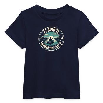 Unerreichbar starten | Kajak Angeln - Baby Organic T-Shirt Baby Creator von Stanley/Stella - Navy - Vorne