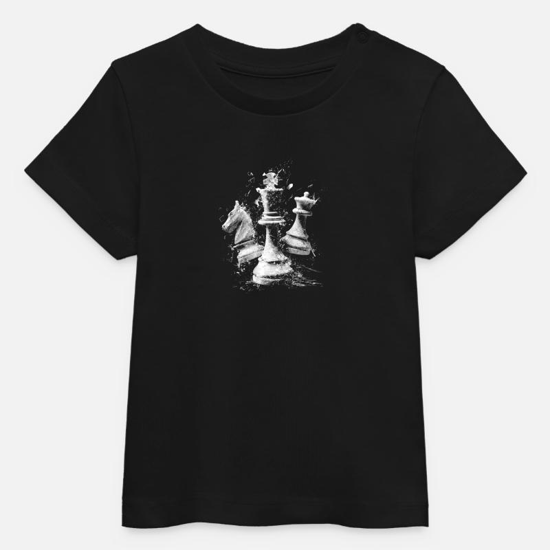 Chess Pieces Explosion Design Dynamic Board - Baby Organic T-shirt by Stanley/Stella - black