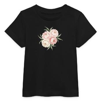 Peonies Bouquet in Pink - Baby Organic T-shirt by Stanley/Stella - black - Front