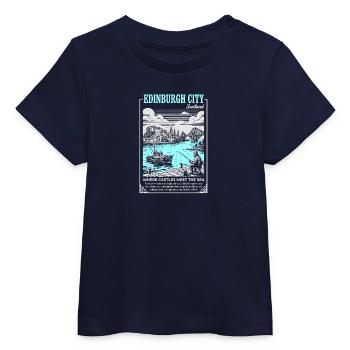 Edinburgh Castle by the Sea - Baby Organic T-Shirt Baby Creator von Stanley/Stella - Navy - Vorne
