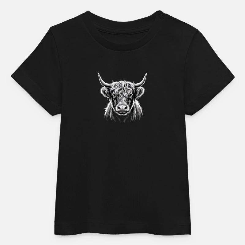 Bovins Highland - T-shirt bébé bio Stanley/Stella - noir