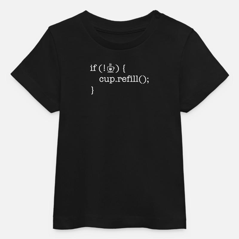 Chemise café pour programmeur amateur de code café - T-shirt bébé bio Stanley/Stella - noir