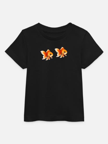 Zwei Goldfisch-Paare Illustration - Baby Organic T-Shirt Baby Creator von Stanley/Stella - Schwarz