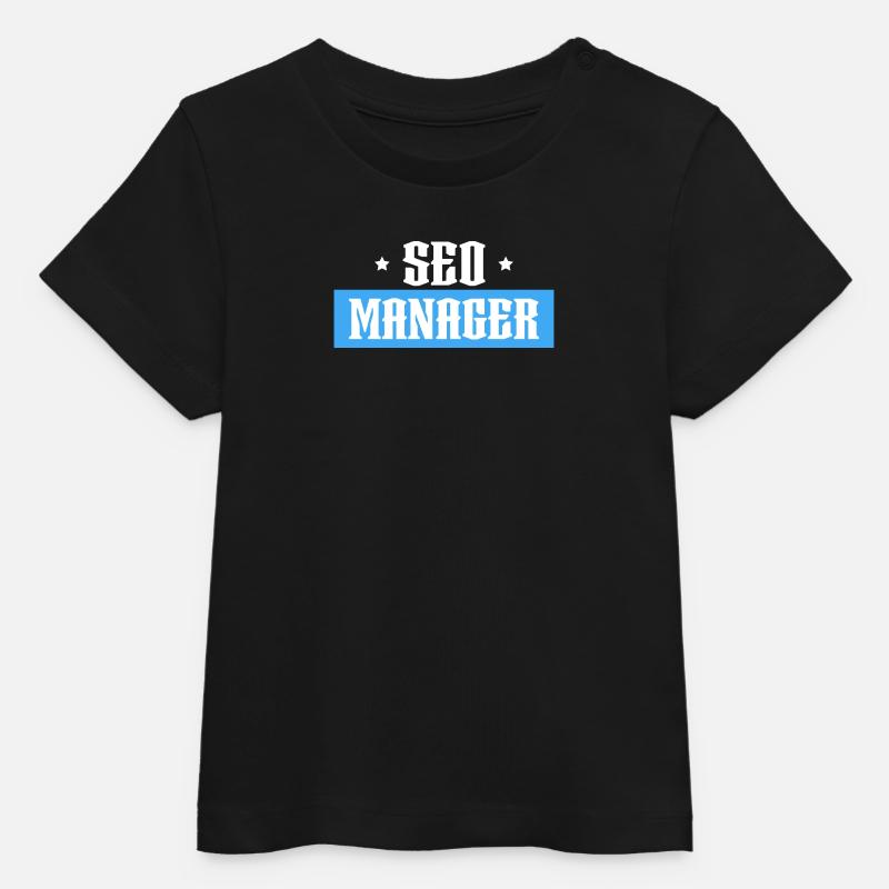 SEO Manager tshirt bleu noir - T-shirt bébé bio Stanley/Stella - noir