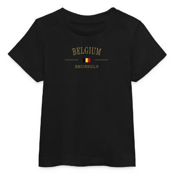 Belgium flag drapeau Belge - T-shirt bébé bio Stanley/Stella - noir - Devant