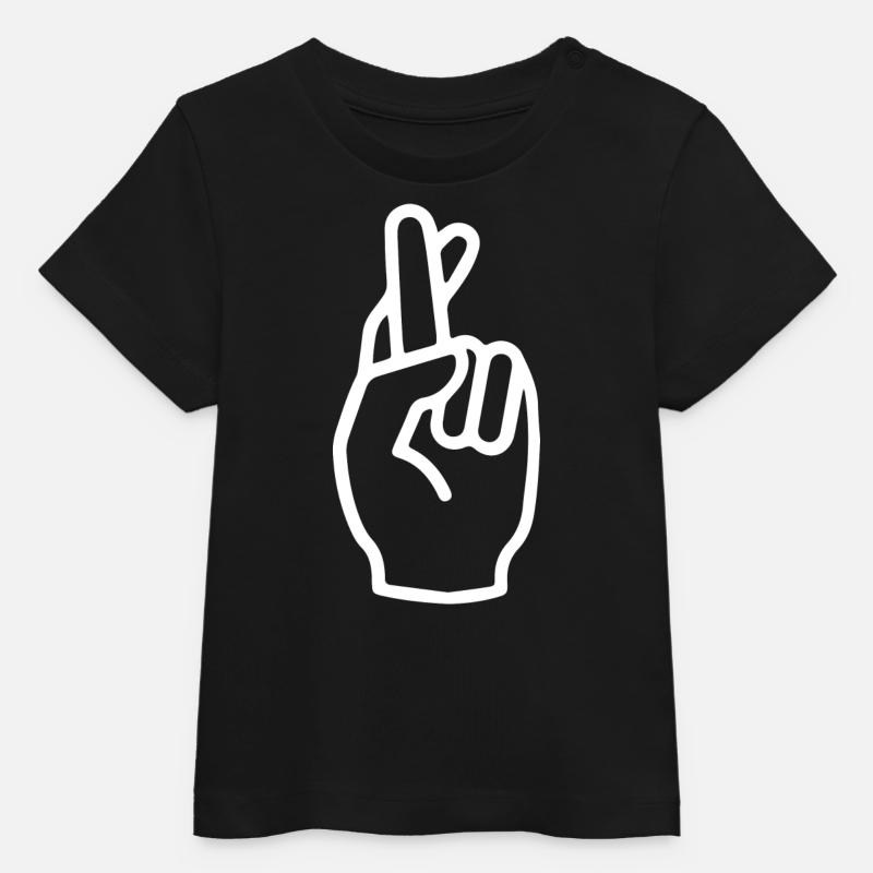 croix de doigts - T-shirt bébé bio Stanley/Stella - noir