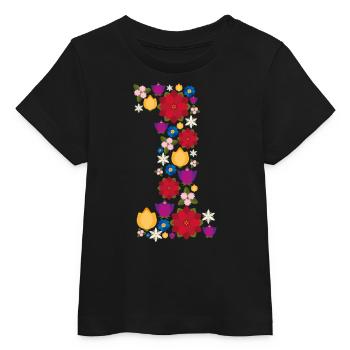 Fleurs 1 - T-shirt bébé bio Stanley/Stella - noir - Devant