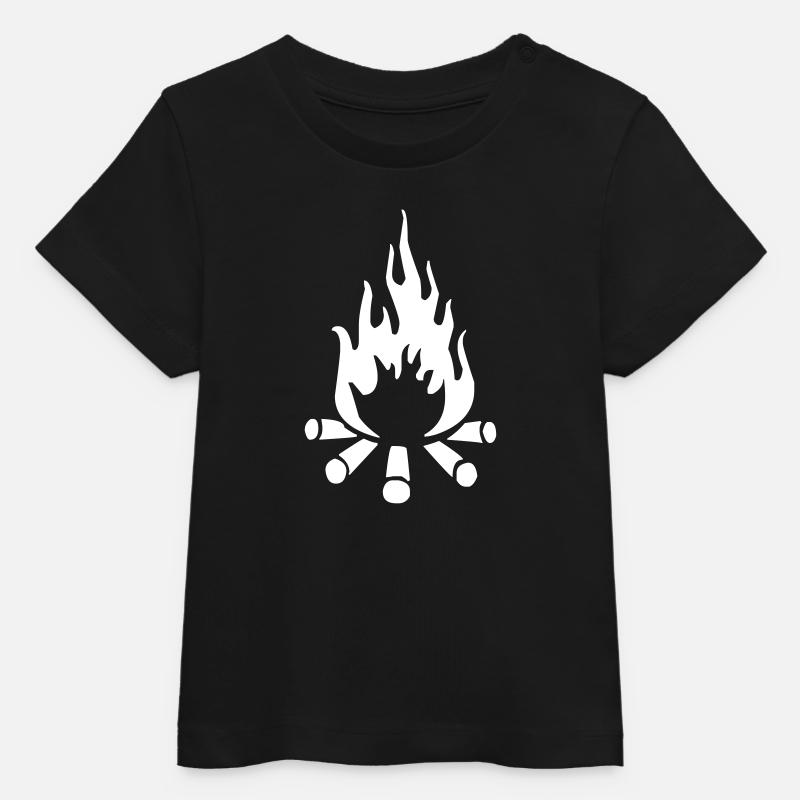 Feu tentes de feu de camp scouts - T-shirt bébé bio Stanley/Stella - noir