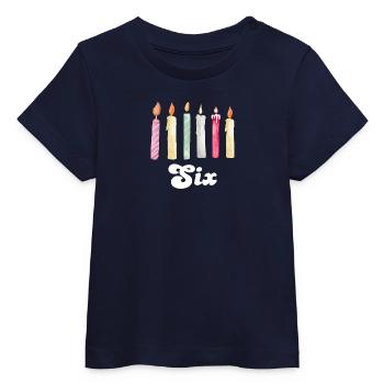 6th Anniversary Candle - Baby Organic T-shirt by Stanley/Stella - navy - Front