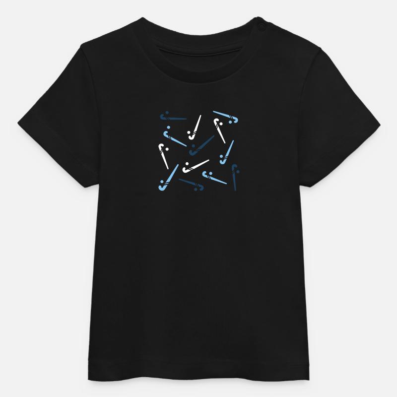 petite batte de hockey bleu - T-shirt bébé bio Stanley/Stella - noir