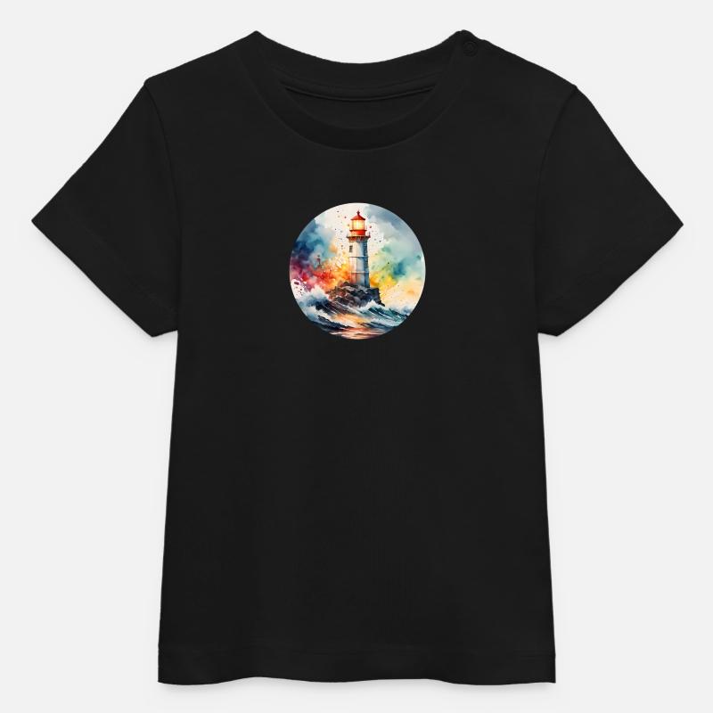 Lot rond Lighthouse - T-shirt bébé bio Stanley/Stella - noir