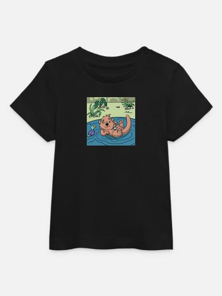 Best Friends Edition: Odderen 🦦 og anden 🦆 - Stanley/Stella baby t-shirt økologisk - sort