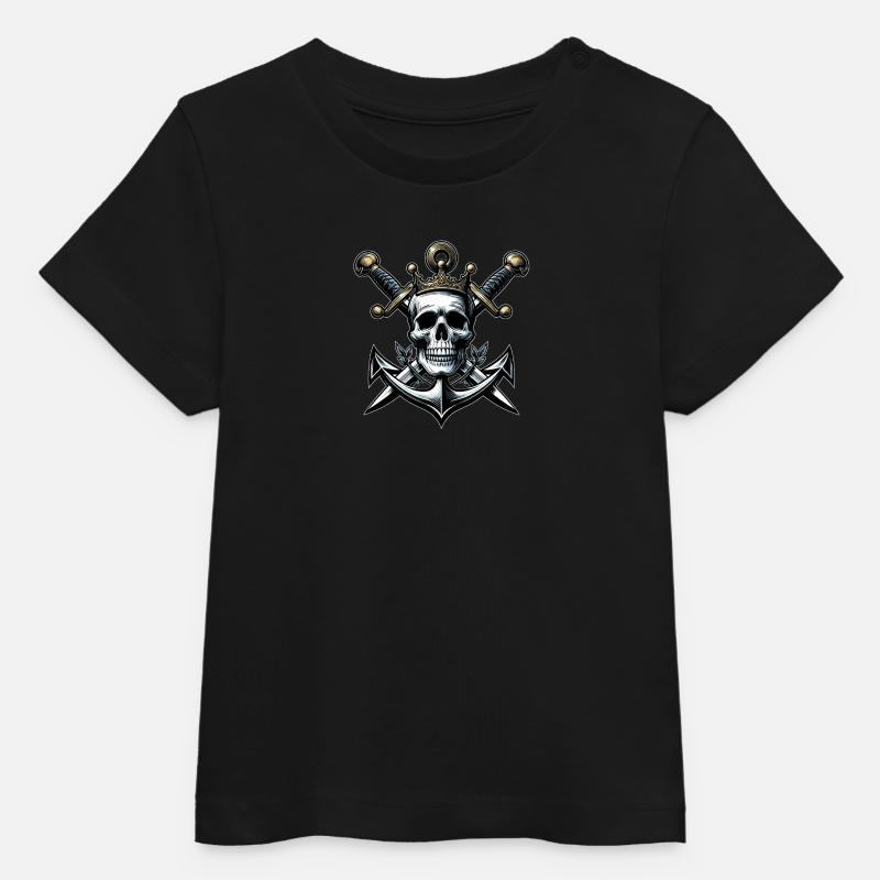 Roi des pirates - T-shirt bébé bio Stanley/Stella - noir
