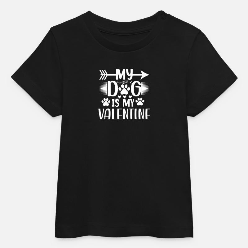 Cadeau de la Saint-Valentin disant Animaux de compagnie Amour du chien - T-shirt bébé bio Stanley/Stella - noir
