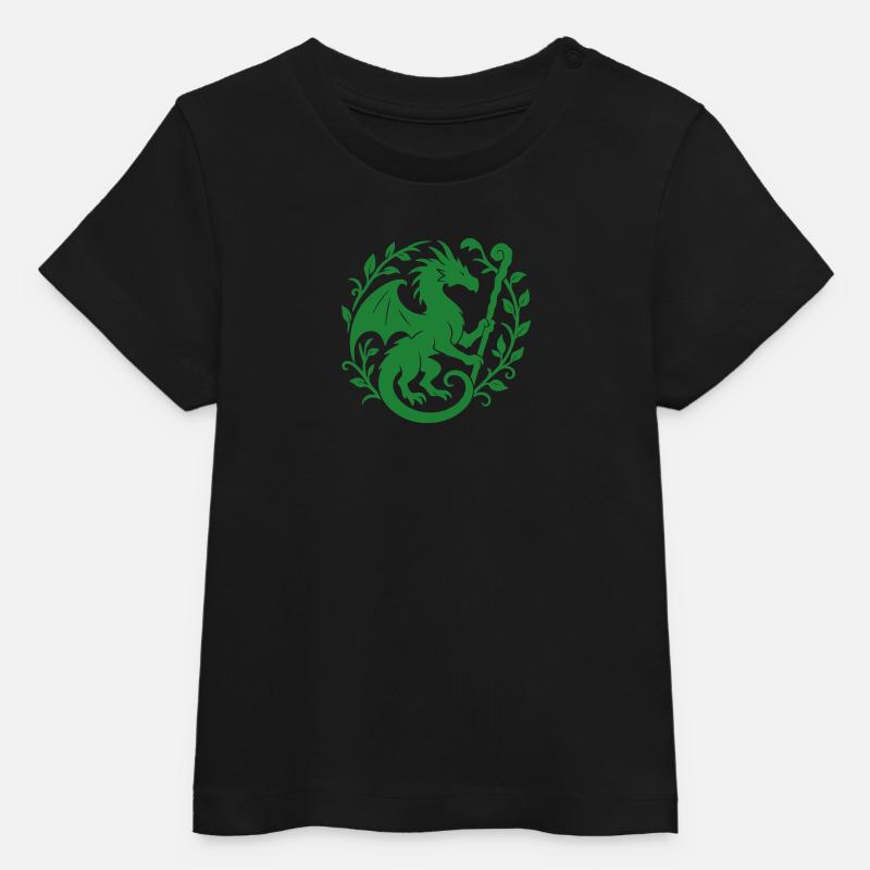 Druide Dragon (vert clair) - T-shirt bébé bio Stanley/Stella - noir