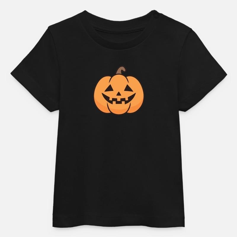 Citrouille d’Halloween - T-shirt bébé bio Stanley/Stella - noir