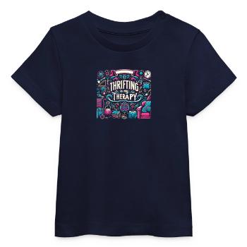 Thrifting Is My Therapy 8 - Baby Organic T-Shirt Baby Creator von Stanley/Stella - Navy - Vorne