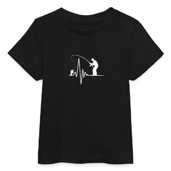 Battement de cœur du pêcheur – la vie pour la pêche - T-shirt bébé bio Stanley/Stella - noir - Devant