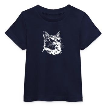 Cool Cat Sunglasses - Baby Organic T-shirt by Stanley/Stella - navy - Front