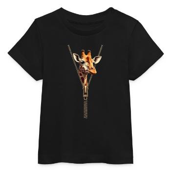 Stylized Giraffe with Zipper - Baby Organic T-shirt by Stanley/Stella - black - Front