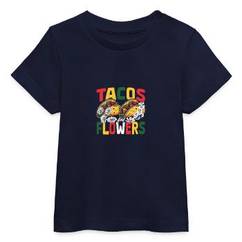 Nachos Mexiko Mexikanisches Gericht Tacos Blumen - Baby Organic T-Shirt Baby Creator von Stanley/Stella - Navy - Vorne