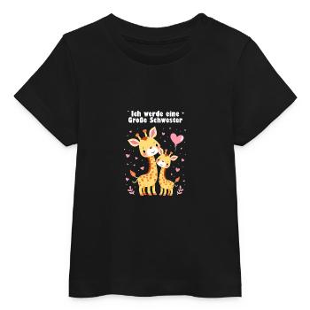 Ich werde große Schwester 2025 - Baby Organic T-Shirt Baby Creator von Stanley/Stella - Schwarz - Vorne