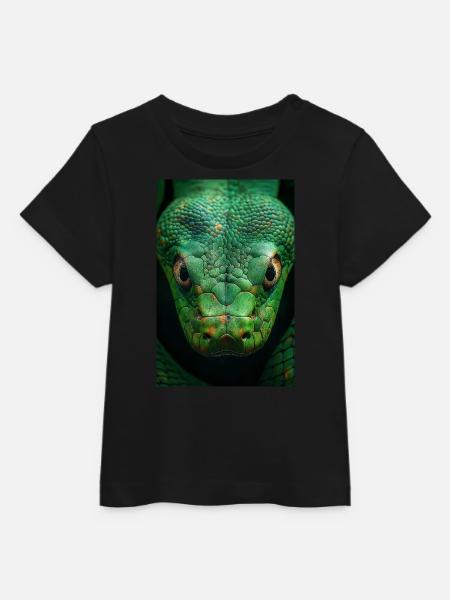 Regard de serpent vert hypnotique - T-shirt bébé bio Stanley/Stella - noir