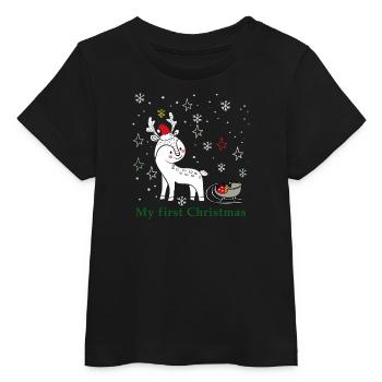 Mon premier Noël - T-shirt bébé bio Stanley/Stella - noir - Devant