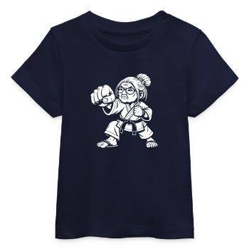 Grandma Martial Artist – The Wisdom of Strength - Baby Organic T-shirt by Stanley/Stella - navy - Front
