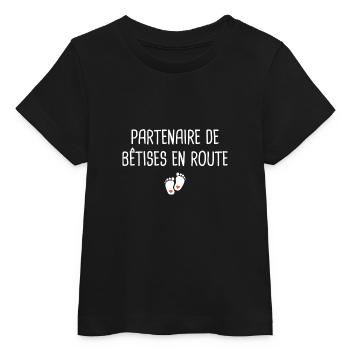 grossesse T-shirt futur grand frère grande soeur - T-shirt bébé bio Stanley/Stella - noir - Devant