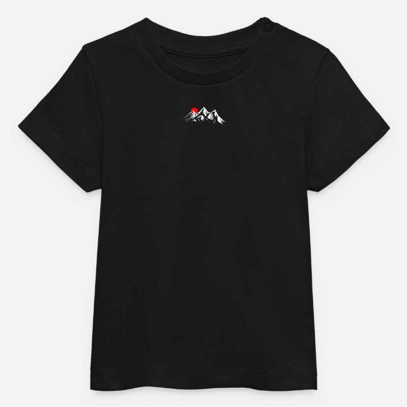 Lever de soleil alpin sur les sommets - T-shirt bébé bio Stanley/Stella - noir