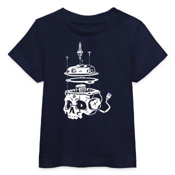 Piston_Skull - T-shirt bébé bio Stanley/Stella - marine - Devant