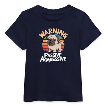 Vorsicht: Passiv Aggressiv Mops Retro Stil - Baby Organic T-Shirt Baby Creator von Stanley/Stella - Navy - Vorne