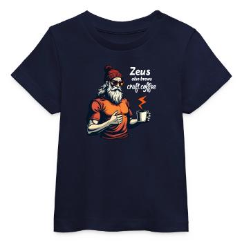 Zeus also brews craft coffee! - Baby Organic T-shirt by Stanley/Stella - navy - Front