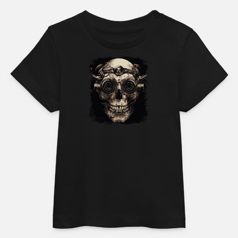 Crâne de zombie steampunk - T-shirt bébé bio Stanley/Stella - noir
