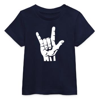 Devil Rock Hand (short) 1c - Baby Organic T-shirt by Stanley/Stella - navy - Front