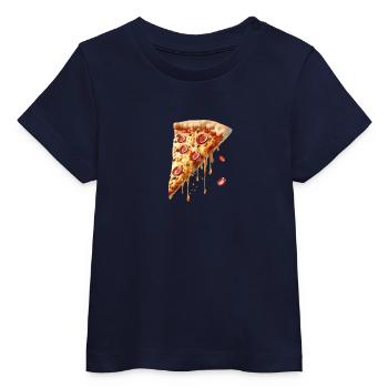 Delicious pizza salami for you - Baby Organic T-shirt by Stanley/Stella - navy - Front