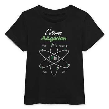 L'Atome Algérien Drapeau Algérie Science - T-shirt bébé bio Stanley/Stella - noir - Devant