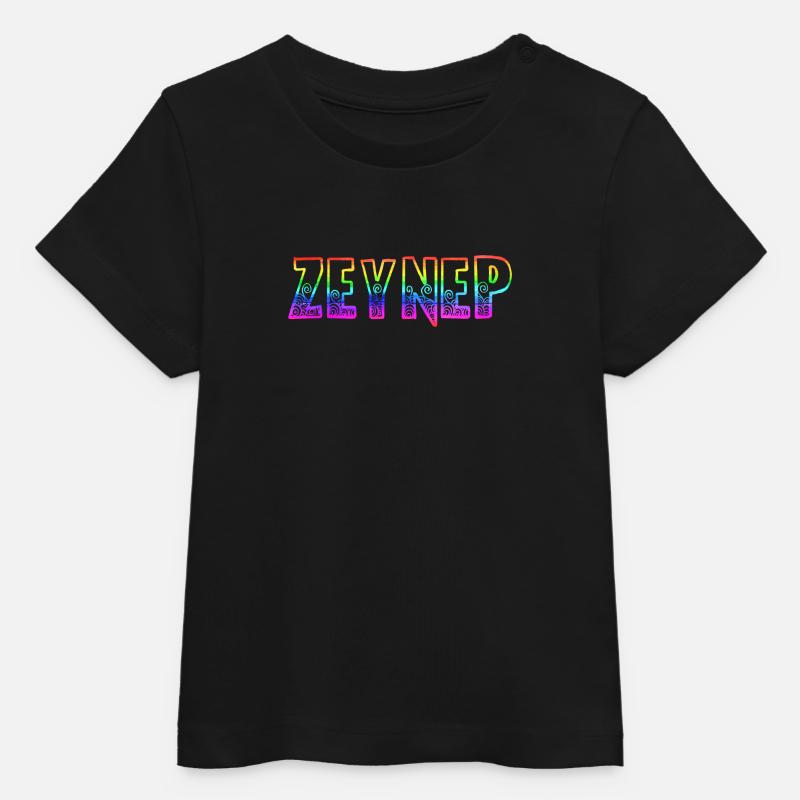 Zeynep RS Arc-en-ciel - T-shirt bébé bio Stanley/Stella - noir