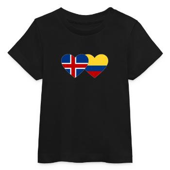 Islande Colombie Drapeau Coeur - T-shirt bébé bio Stanley/Stella - noir - Devant