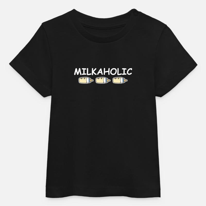 Milkaholic - T-shirt bébé bio Stanley/Stella - noir