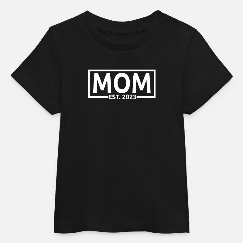 2023, Maman en devenir, annonce de grossesse - T-shirt bébé bio Stanley/Stella - noir